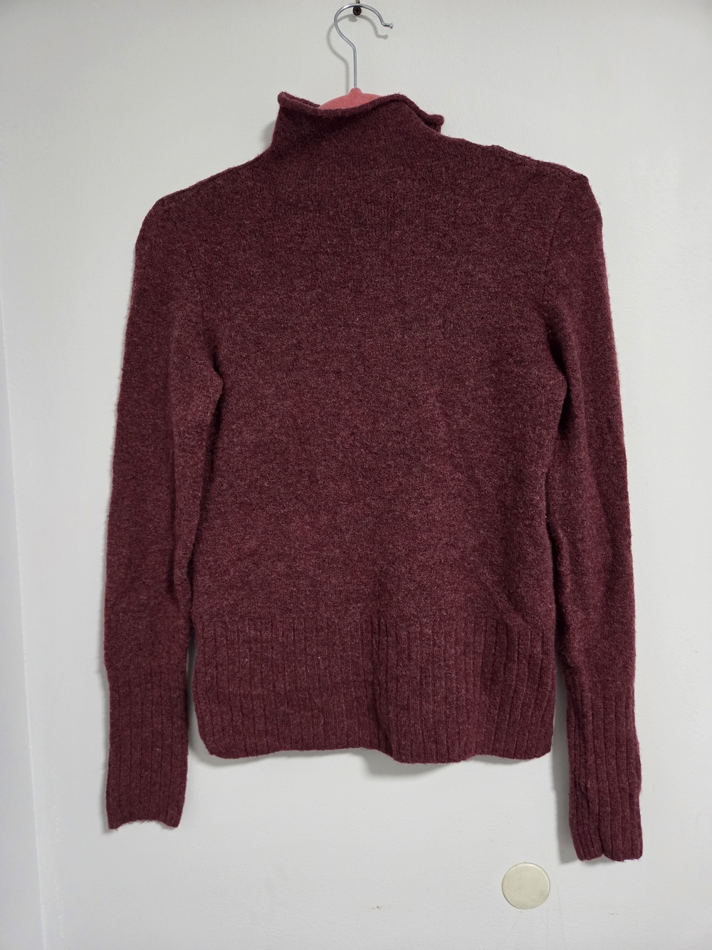 Madewell Women's Burgundy Turtleneck Merino and Alpaca Blend Sweater Sz XS